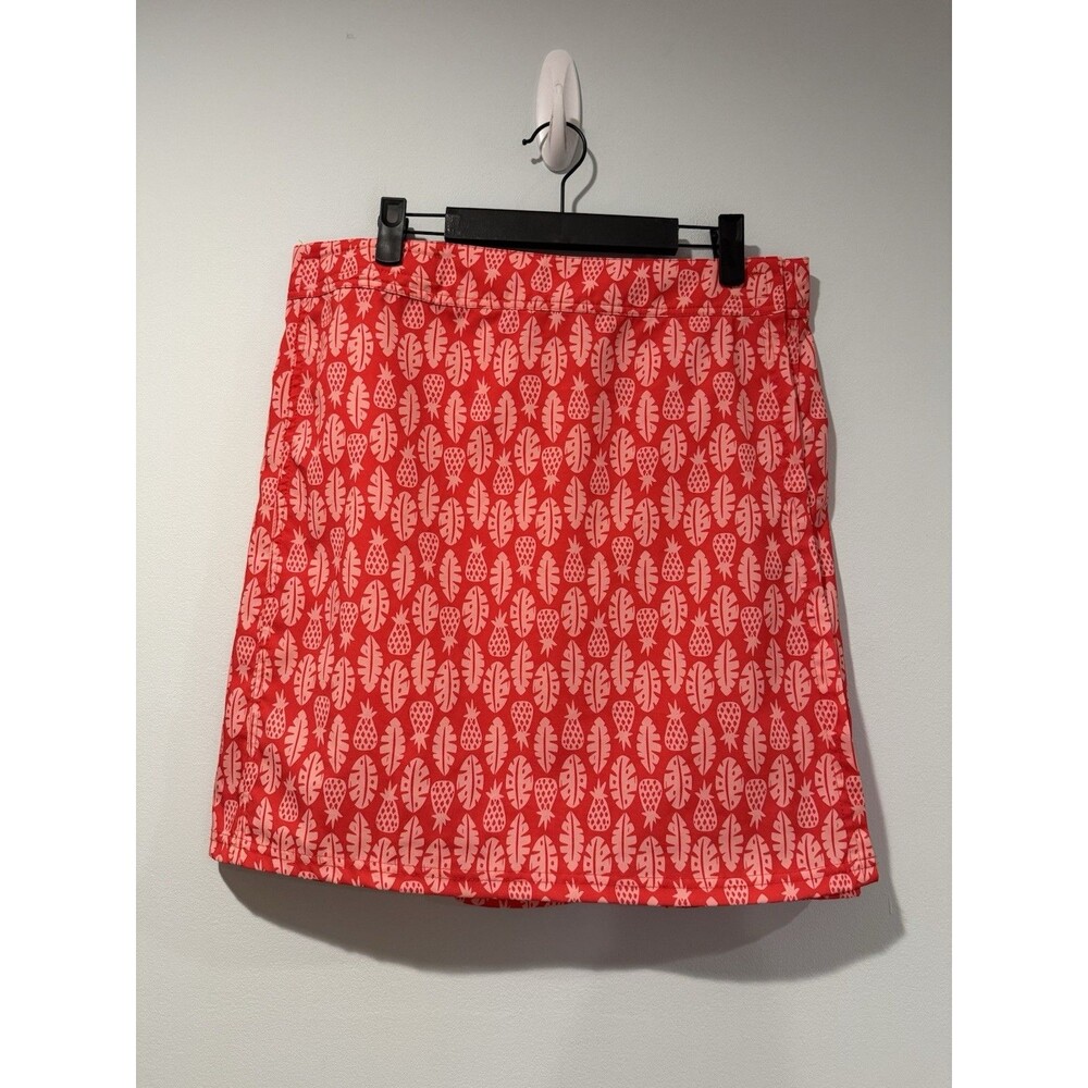 Rip Skirt Hawaii Wrap Skirt Medium Red Tropical Leaves Pineapple Travel Vacation